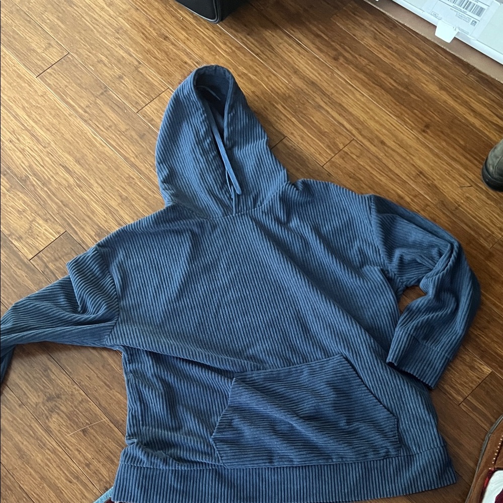 Navy Blue Corduroy Hoodie